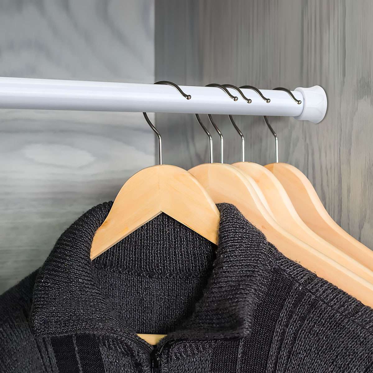 Adjustable Tension Curtain Rod Spring Load Pole Heavy-Duty Plastic Steel Tool US