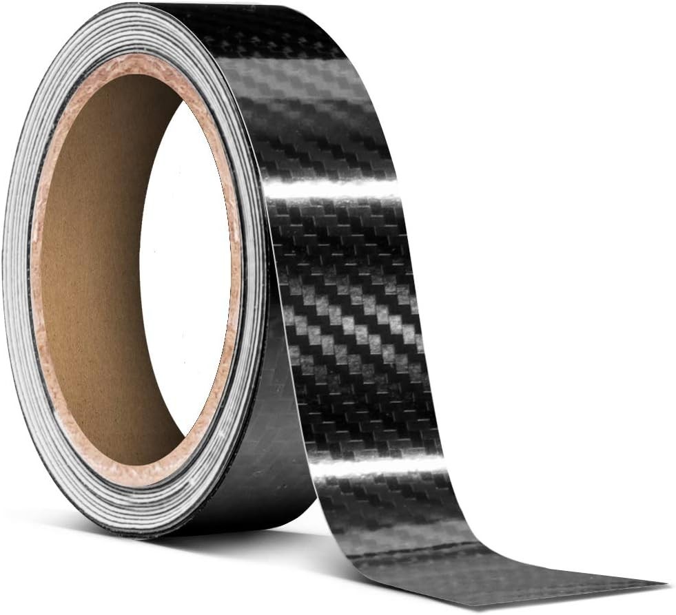 High Gloss Epoxy Black Carbon Fiber Vinyl Detailing Wrap Tape DIY Roll