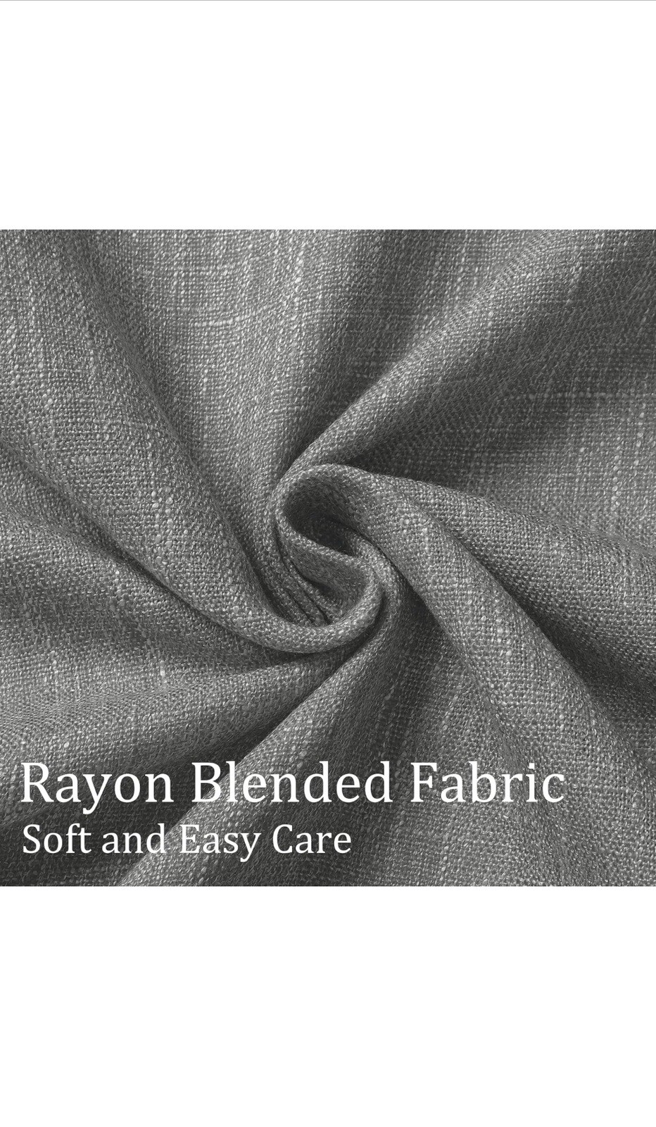 Vision Home Charcoal Grey Full Blackout Curtains Pinch Pleated 2 Panel 40”WX95”L