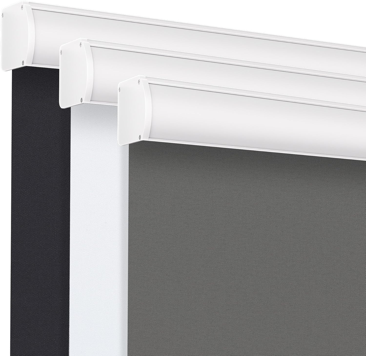 Cordless Blackout Roller Shades, Thermal Insulated, Grey 34″x72