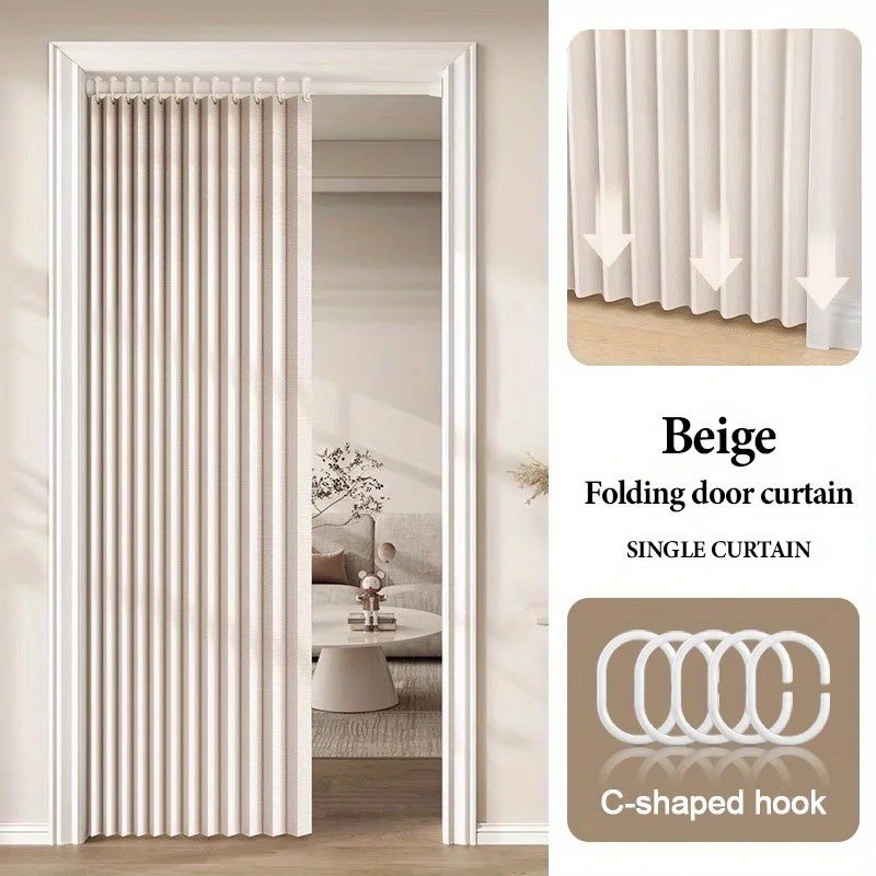 Accordion Style Magnetic Folding Door Curtains for Doorways/Closet Room Divider