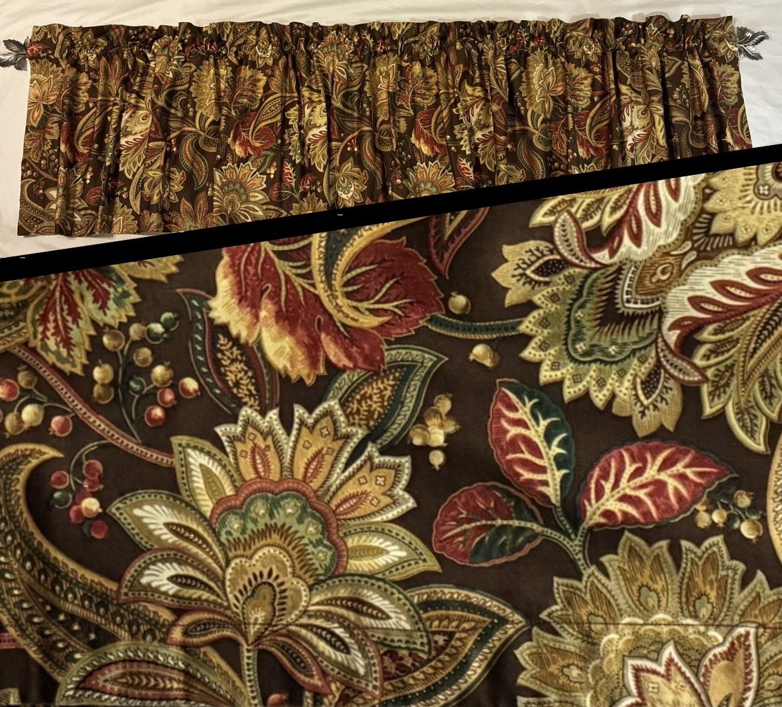 Stefania By Five Queens Court Window Valance 110Lx20”W ~Lovely~Homemade *Flaws*