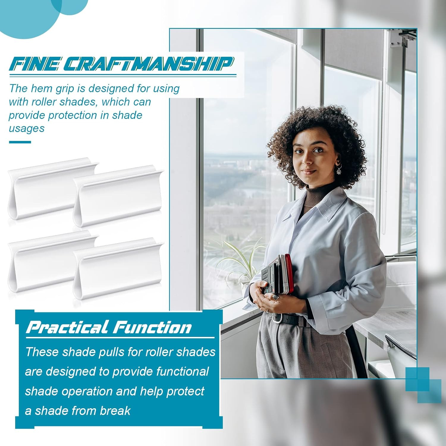 Shade for Roller Pull down Roller Shades Handle Blinds for Windows Grips Plastic