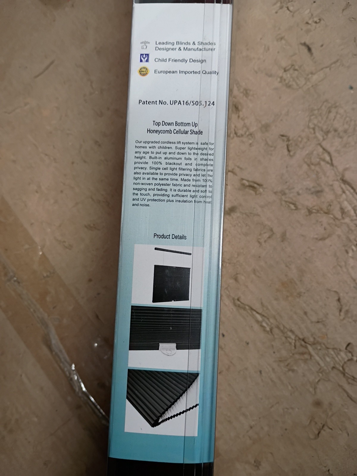 Cordless Top Down Bottom Up Honeycomb Cellular Shade Open Box