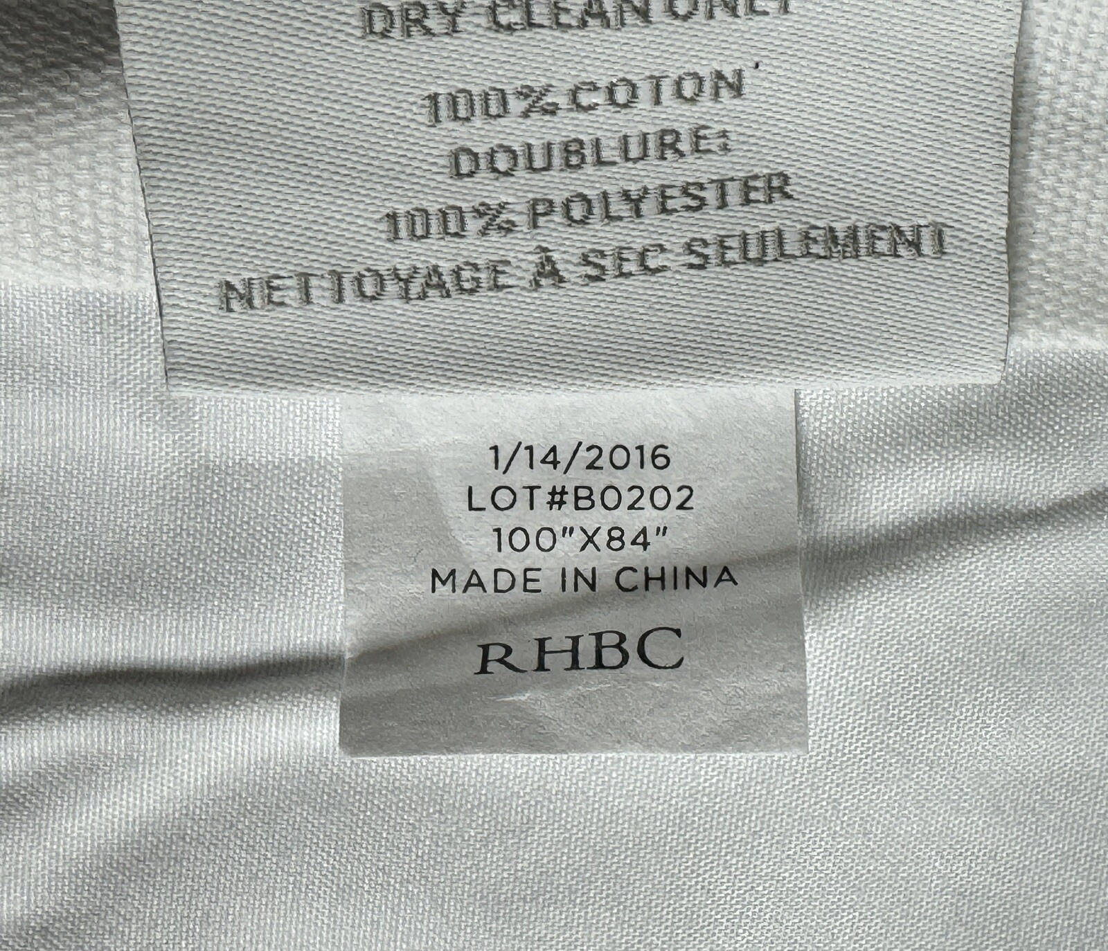 Restoration Hardware Cotton Canvas Drapery RP 100″W x 84″L Optic White $210