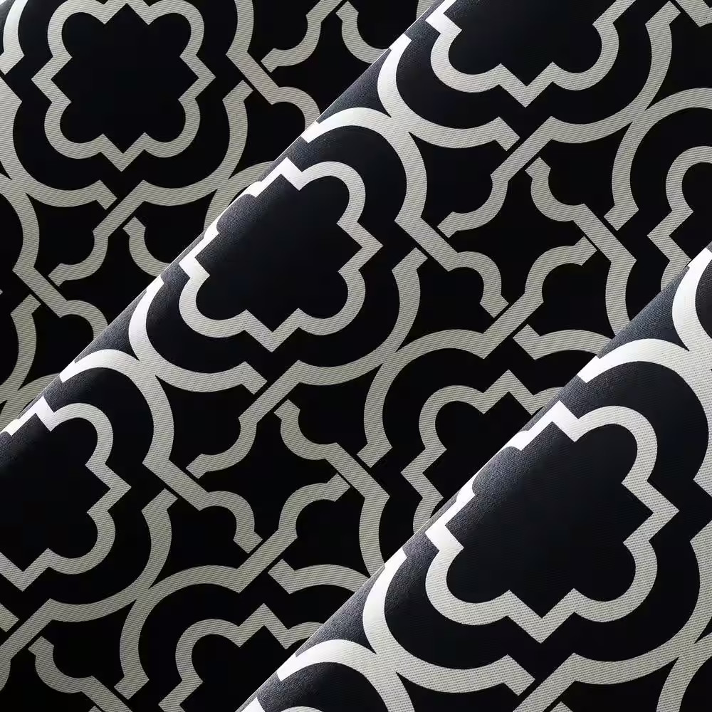 Barnett Trellis Black Polyester 40 In. W X 63 In. L Grommet Blackout Curtain (Si