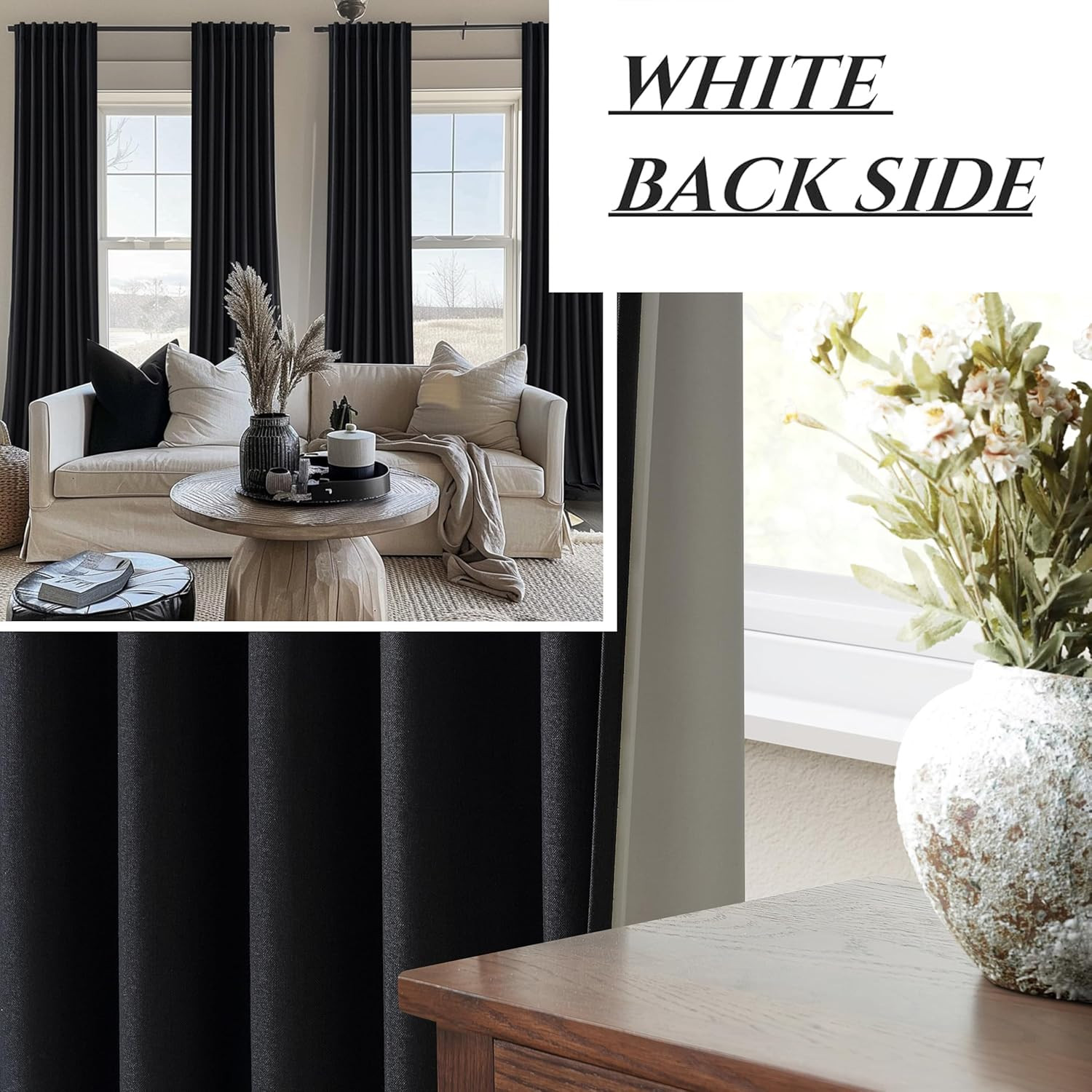 Luxury 120″ Blackout Curtains for Sliding Doors – 2 Panel Set