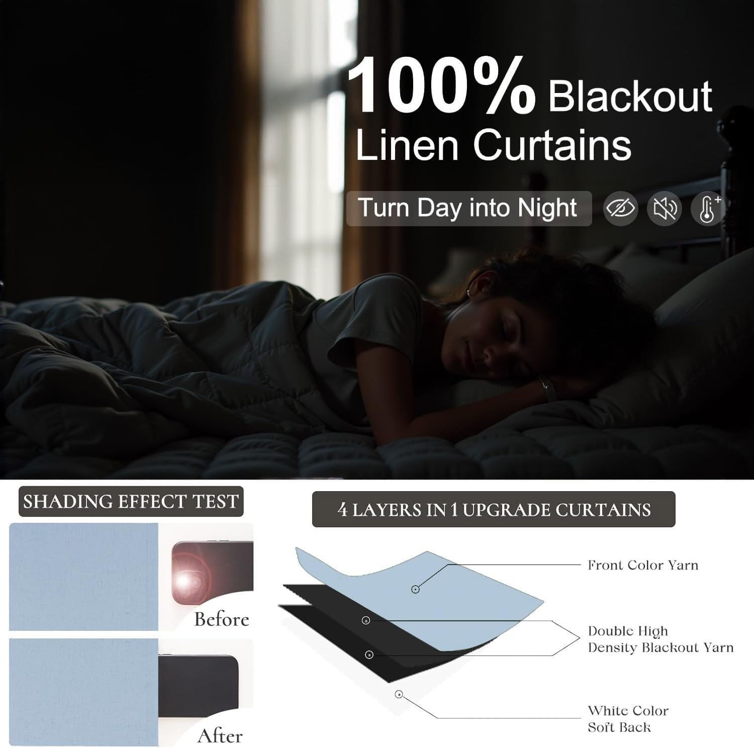 Light Blue Curtains 84 Inch Length for Bedroom 2 Panel Back Tab Pocket Pale Sky