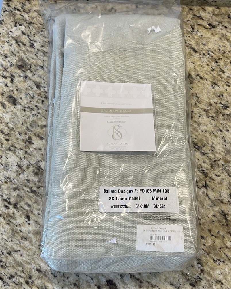 Ballard Designs Suzanne Kasler Signature 13oz Linen Drapery Panel in Mineral