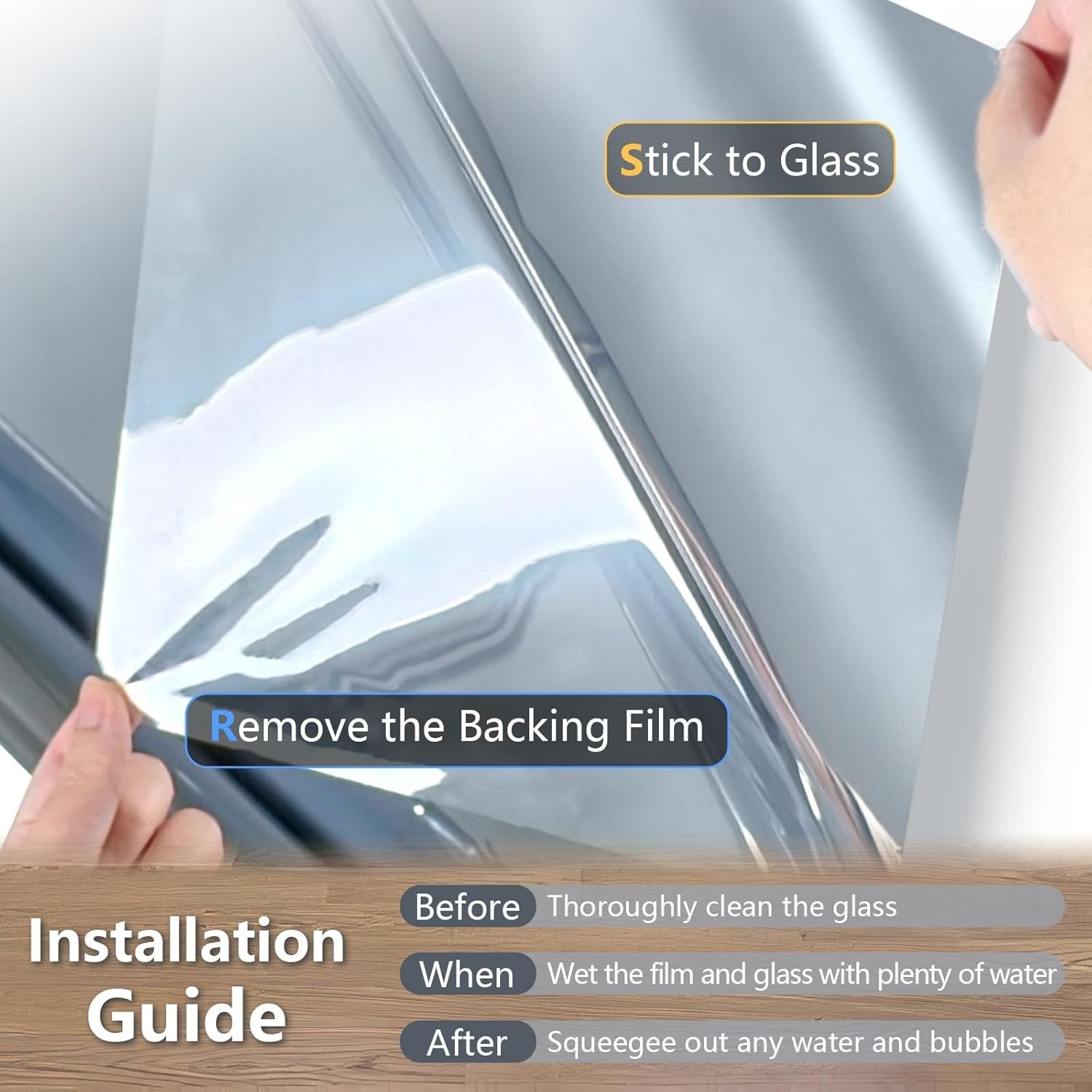17.5 x 78.7 Inch One Way Reflective Window Film – Sun Blocking & Easy to Install