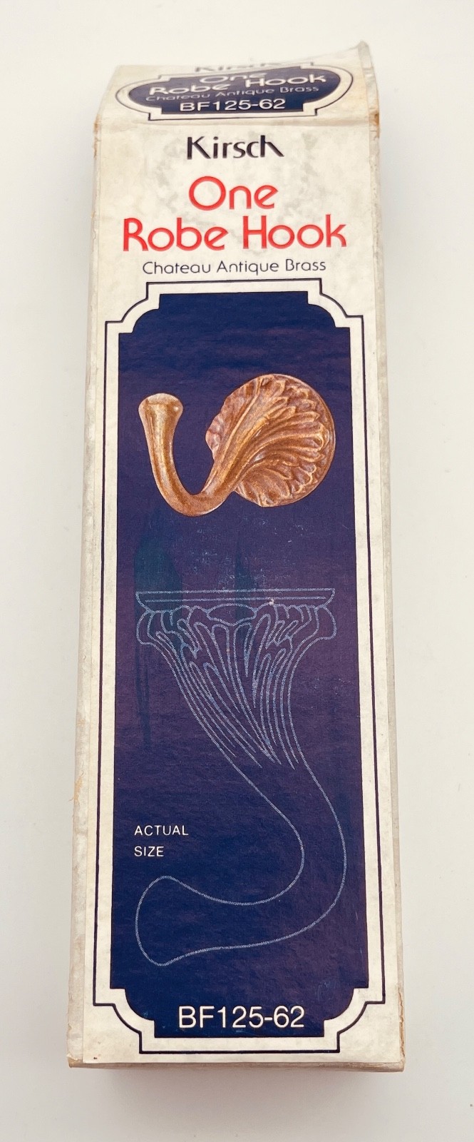 NOS Vintage Chateau Antique Brass Wall Robe Hook BF-125-62