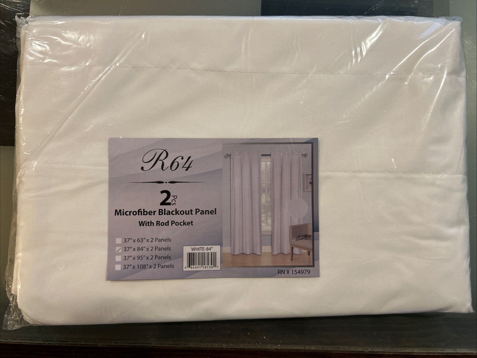 2pc light blocking window curtain panel microfiber matte blackout solid R64