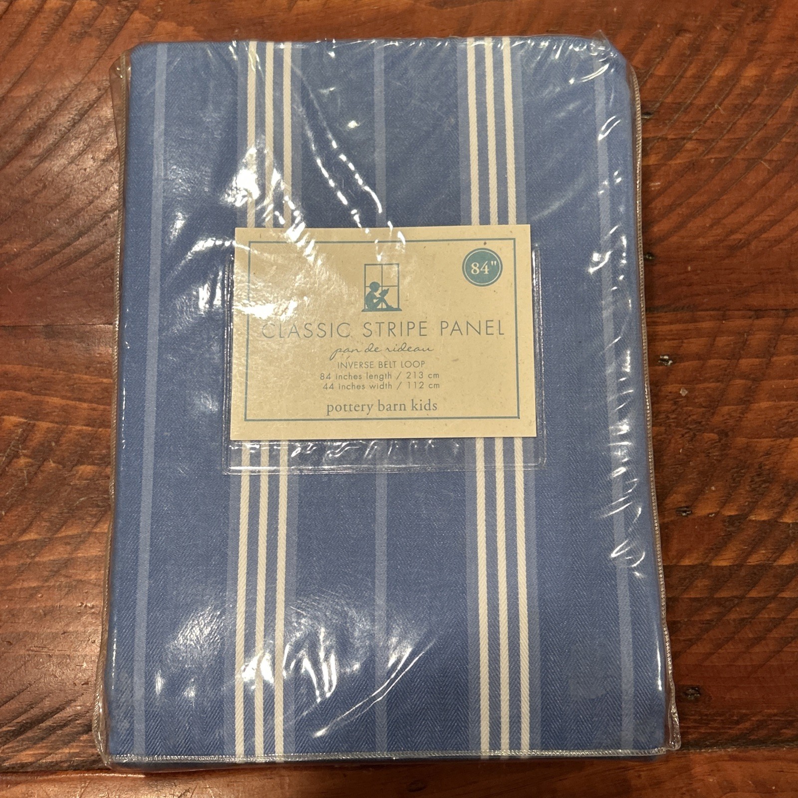 Pottery Barn Kids Classic Stripe Blue Panel Inverse Belt Loop 84″ Length/44″Wide