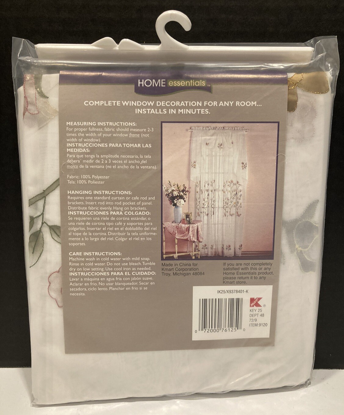 Home Essentials Panel Curtains Belle Style White 60” x 84” NOS