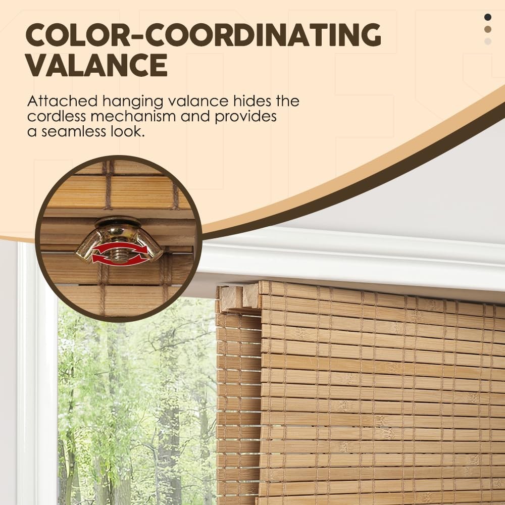 Cordless Roman Shades, Light Filtering Shades Blinds Window Treatment Roll Up…