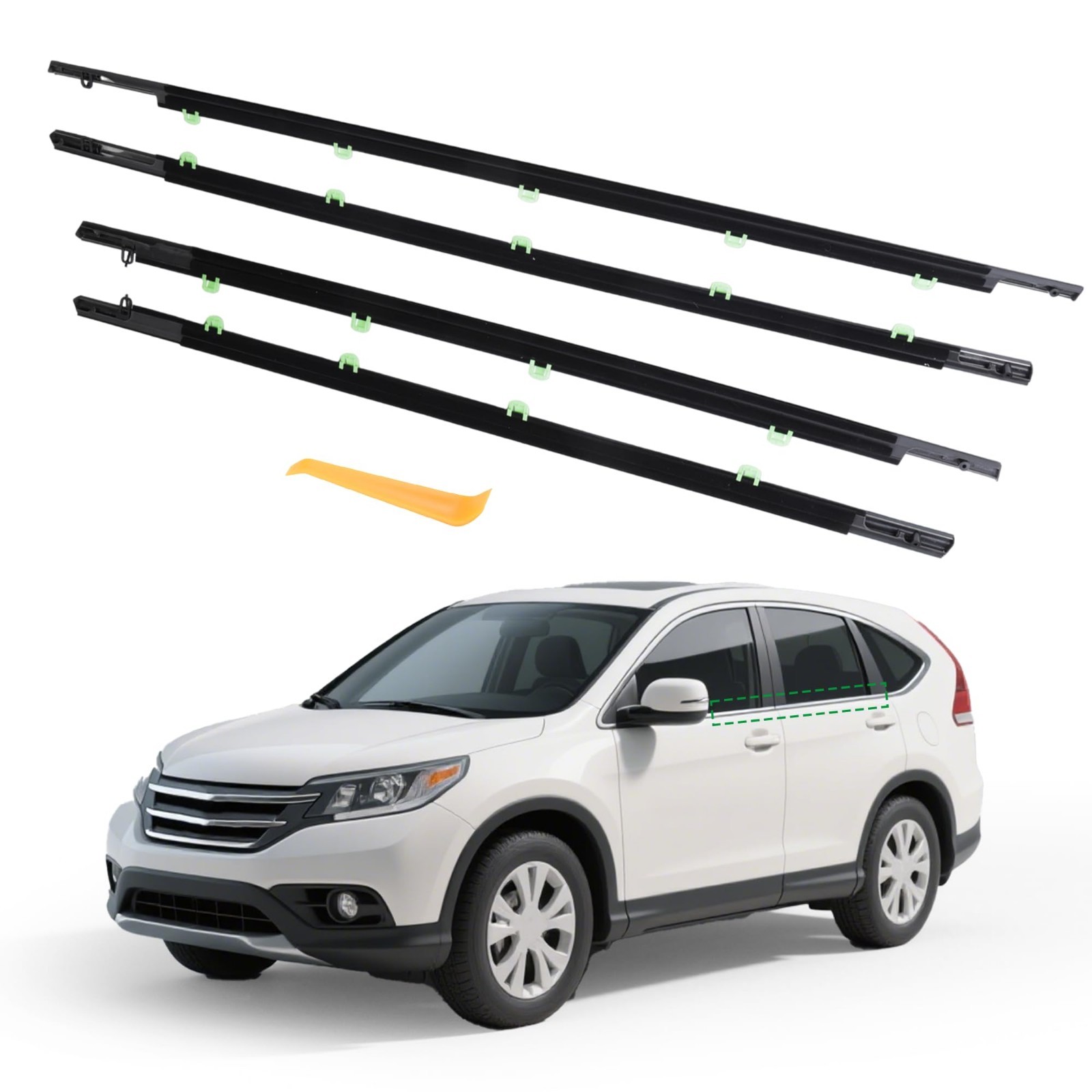 Car Window Weather Stripping Seal for 4-Door SUV, Fits Honda CR-V 2012-2016