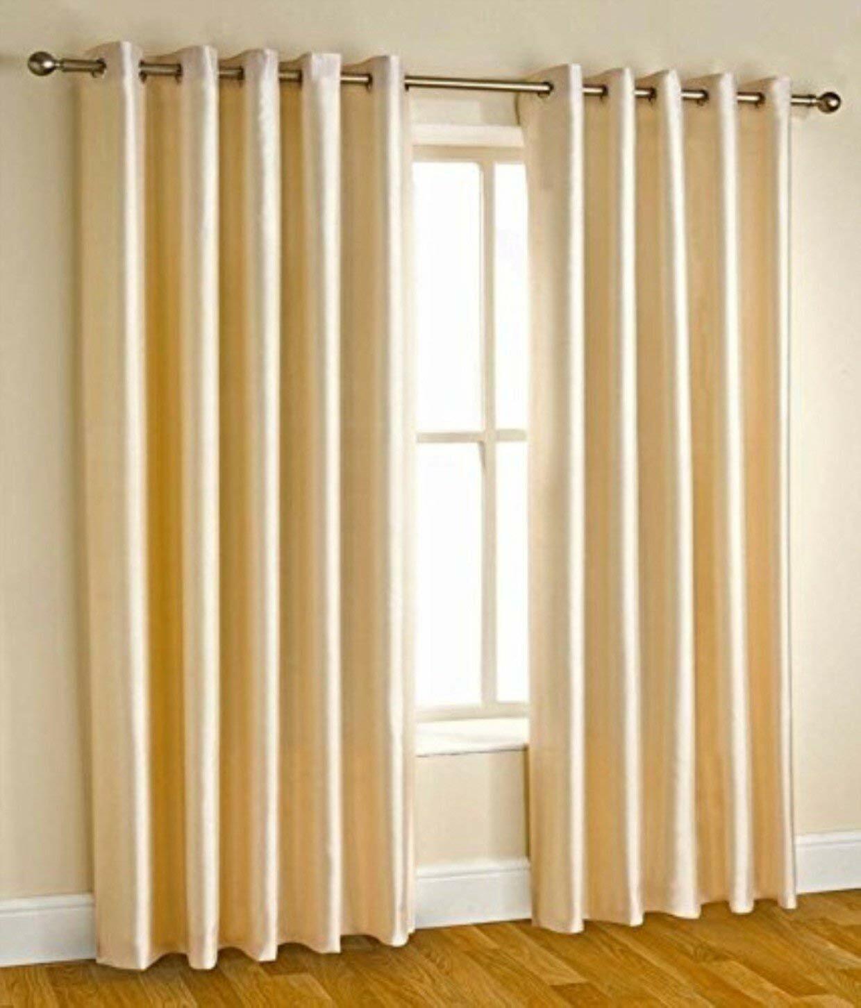 New Polyester 2 Piece Door Curtain Set – Cream, 4 x 7 ft.