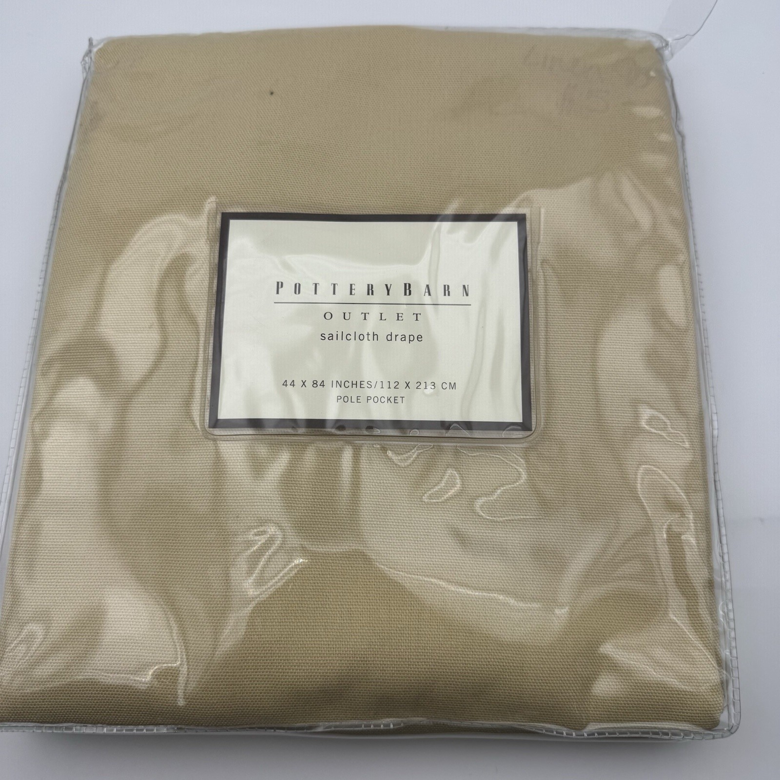 Vintage Pottery Barn Sailcloth Drapery Panel 44 x 84 Pole Top 100% Cotton NWT