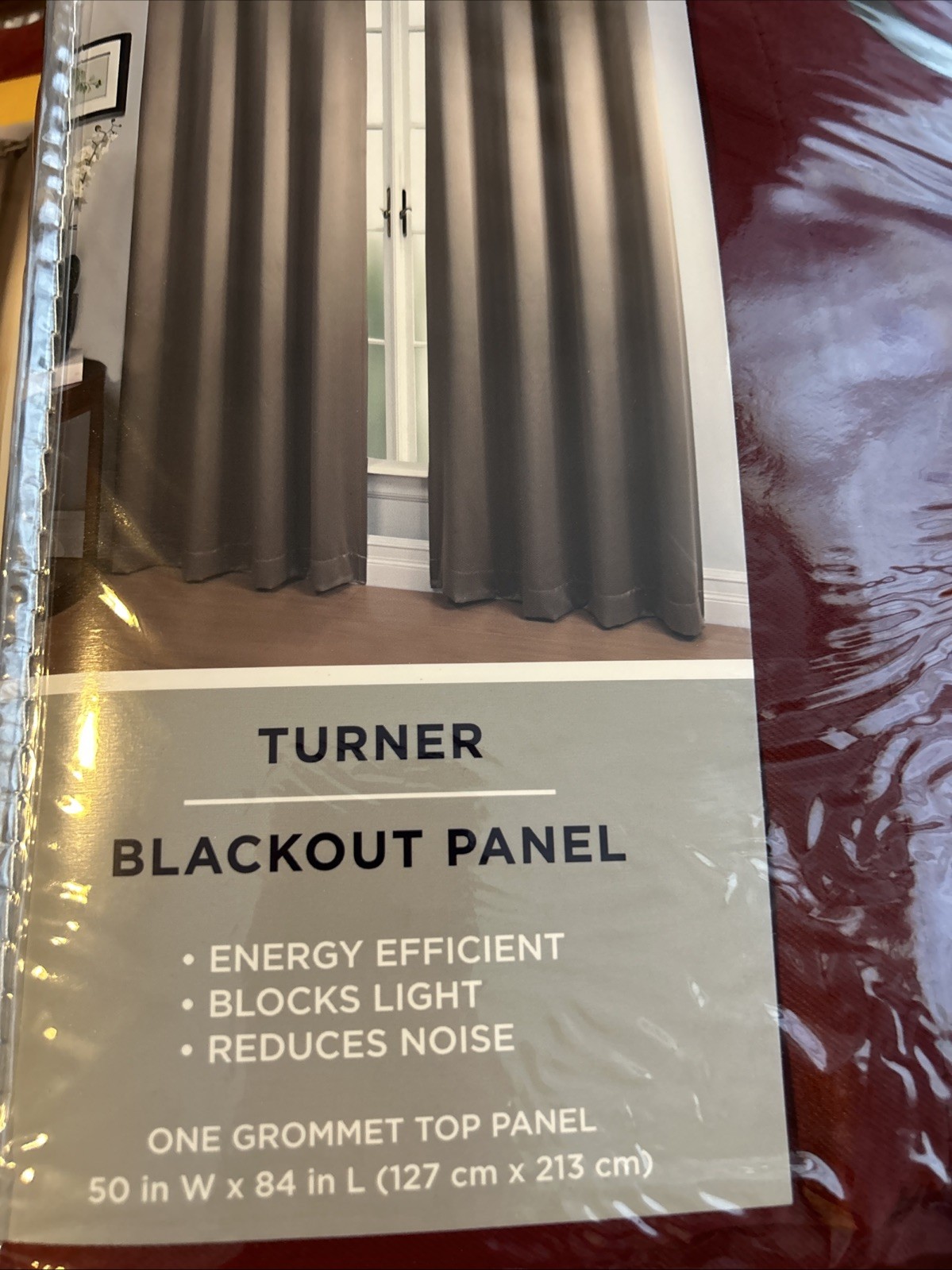 2 Blackout Window Panels with Grommets 50”x84” Burgundy New