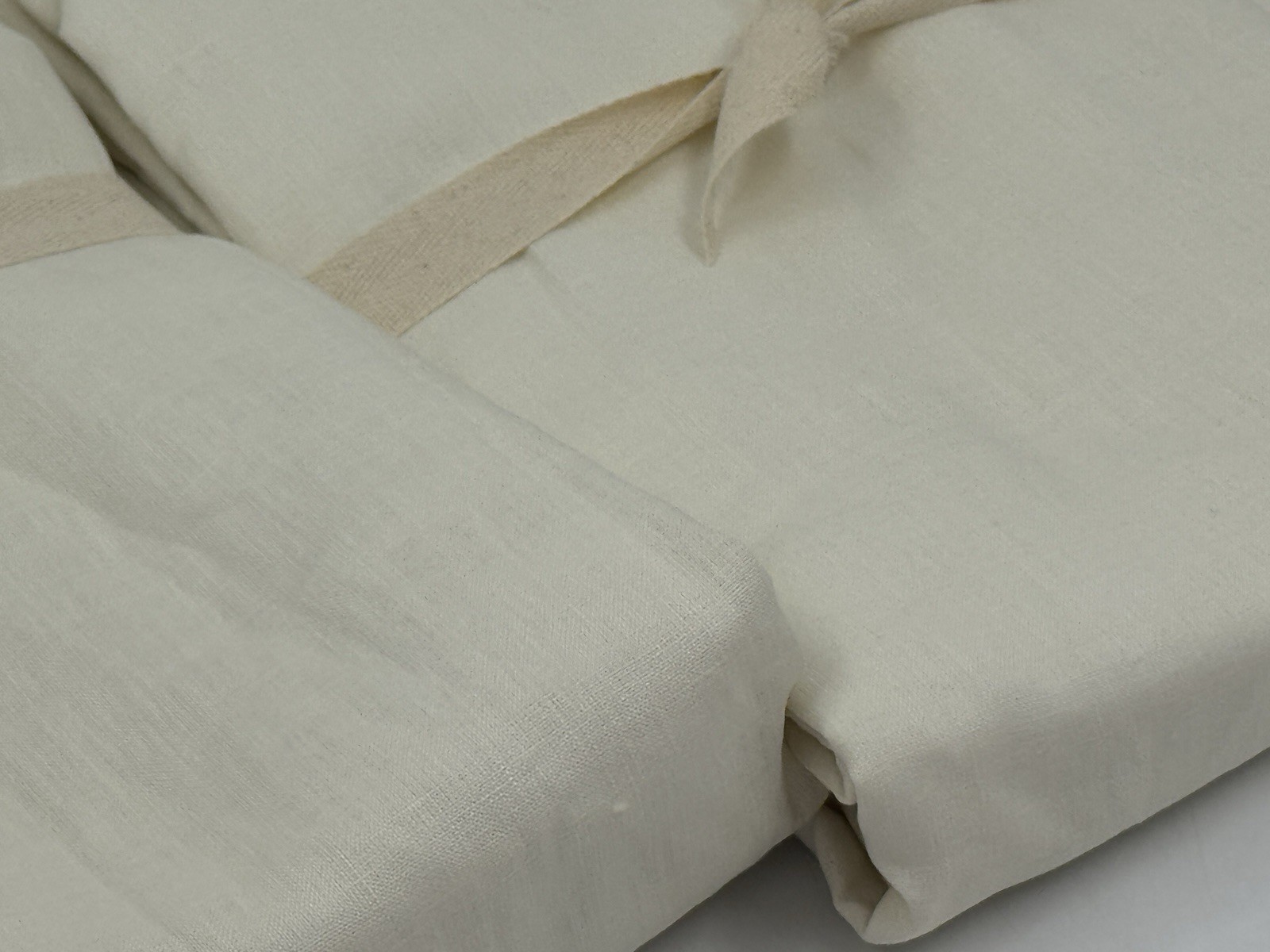 New Set/2 West Elm European Flax Linen Light Filtering Curtains 48×84, Alabaster