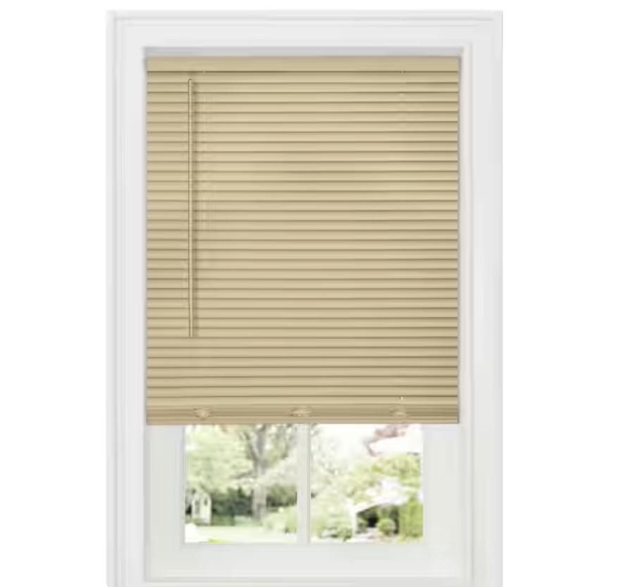Vinyl Mini Blinds Beige 36×64 Maximum Room Darkening Window Privacy Shades