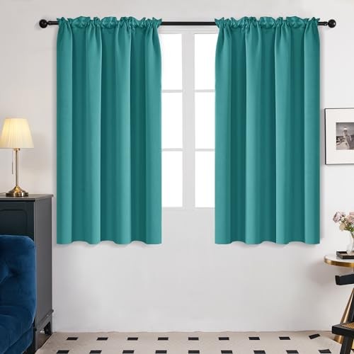 Blackout Curtains Panels for Bedroom – 42″W x 63″L (Pack of 2) Turquoise