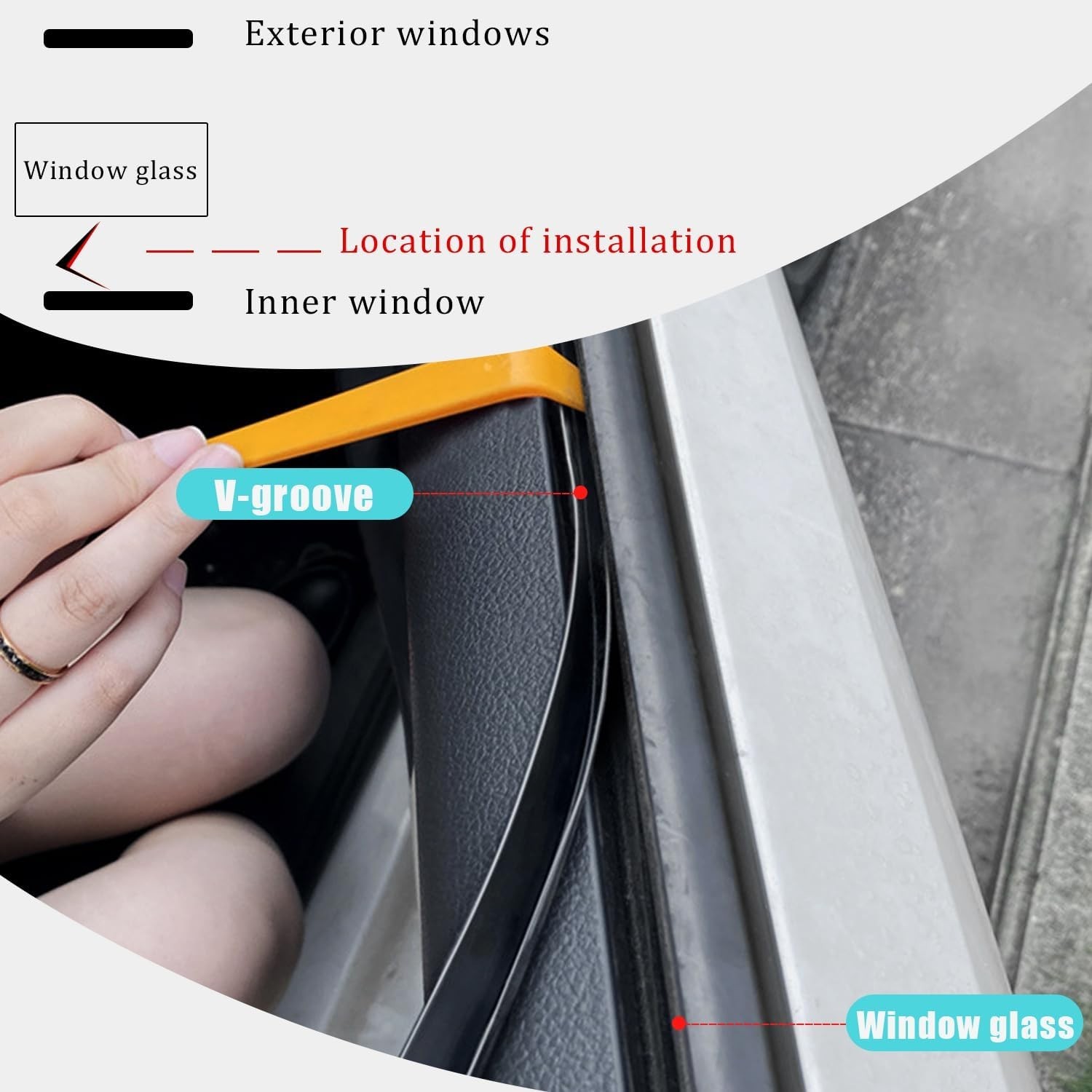 4M/13.1FT Car Window Seal Strip,Car Window Weather Stripping Seal,Universal Auto