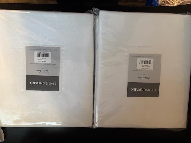 (2) Madison Park WIN40-115 50”x84” White Curtain Panel Total of 2 Window Drapes