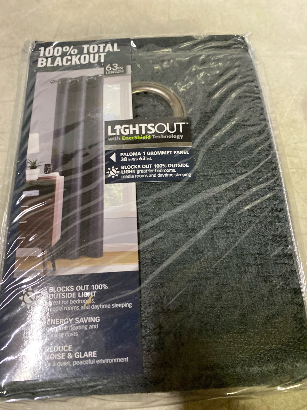 Lightsout Enershield HDPALOMA-001-469 Paloma Blackout Curtain 38″x63″ (Single Pa