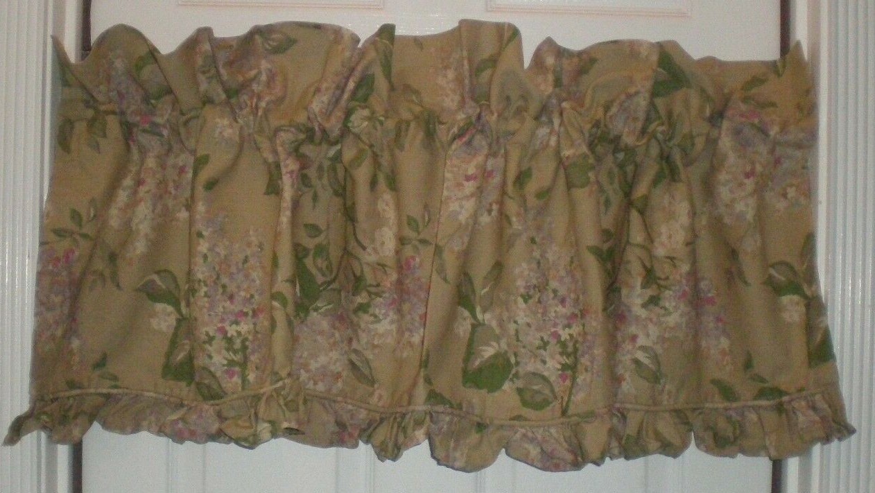 Ralph Lauren American Living Lilac Park Floral Ruffled Valance Cotton 2 Avail