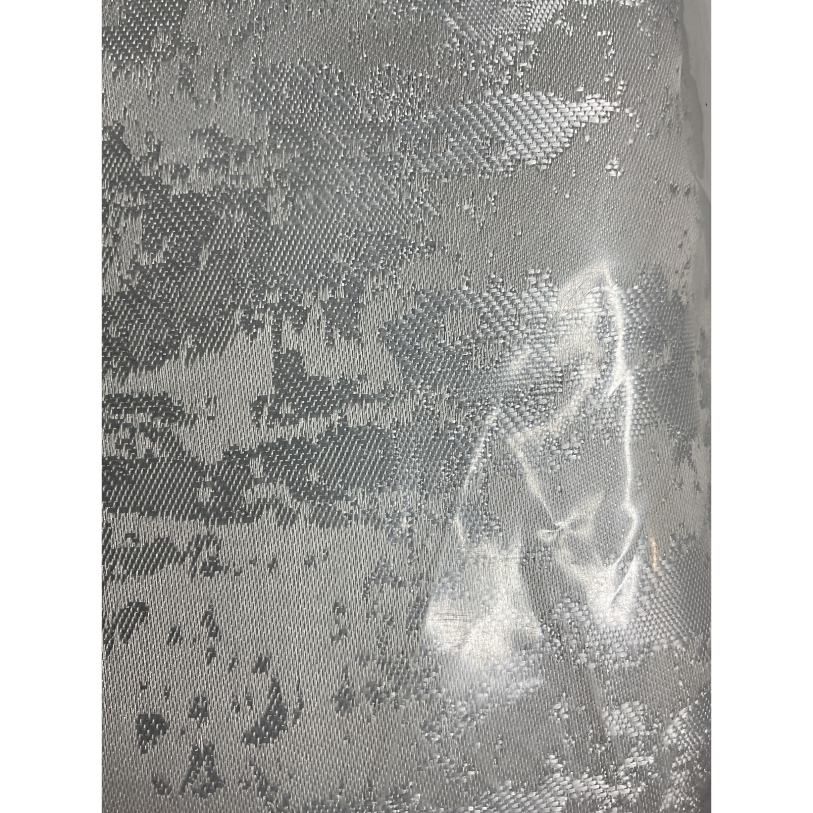SunSmart Cassius White Jacquard Lined Total Blackout Curtain Panel 50in x 84in