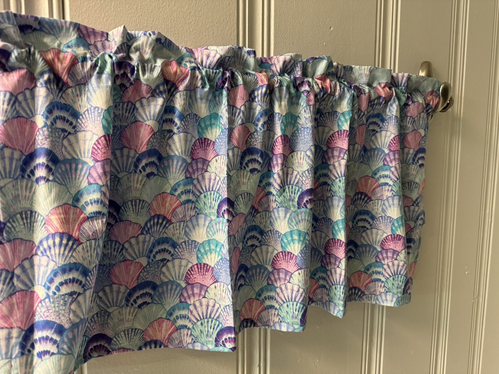 Custom Sea Shells Valance Curtain Shell Beach Nautical Curtains – Made in USA