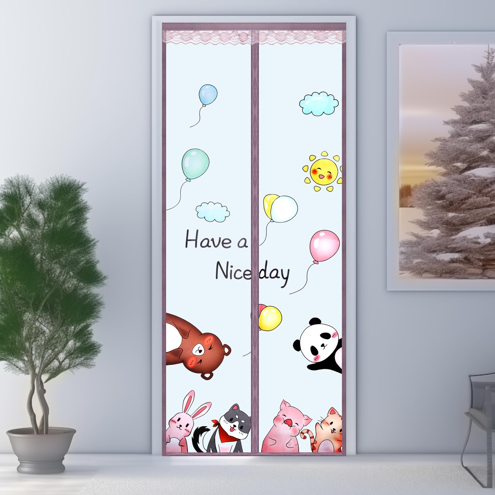 Magnetic Thermal Insulated Door Curtain Keep Warm in Winter & Cool in Summer,