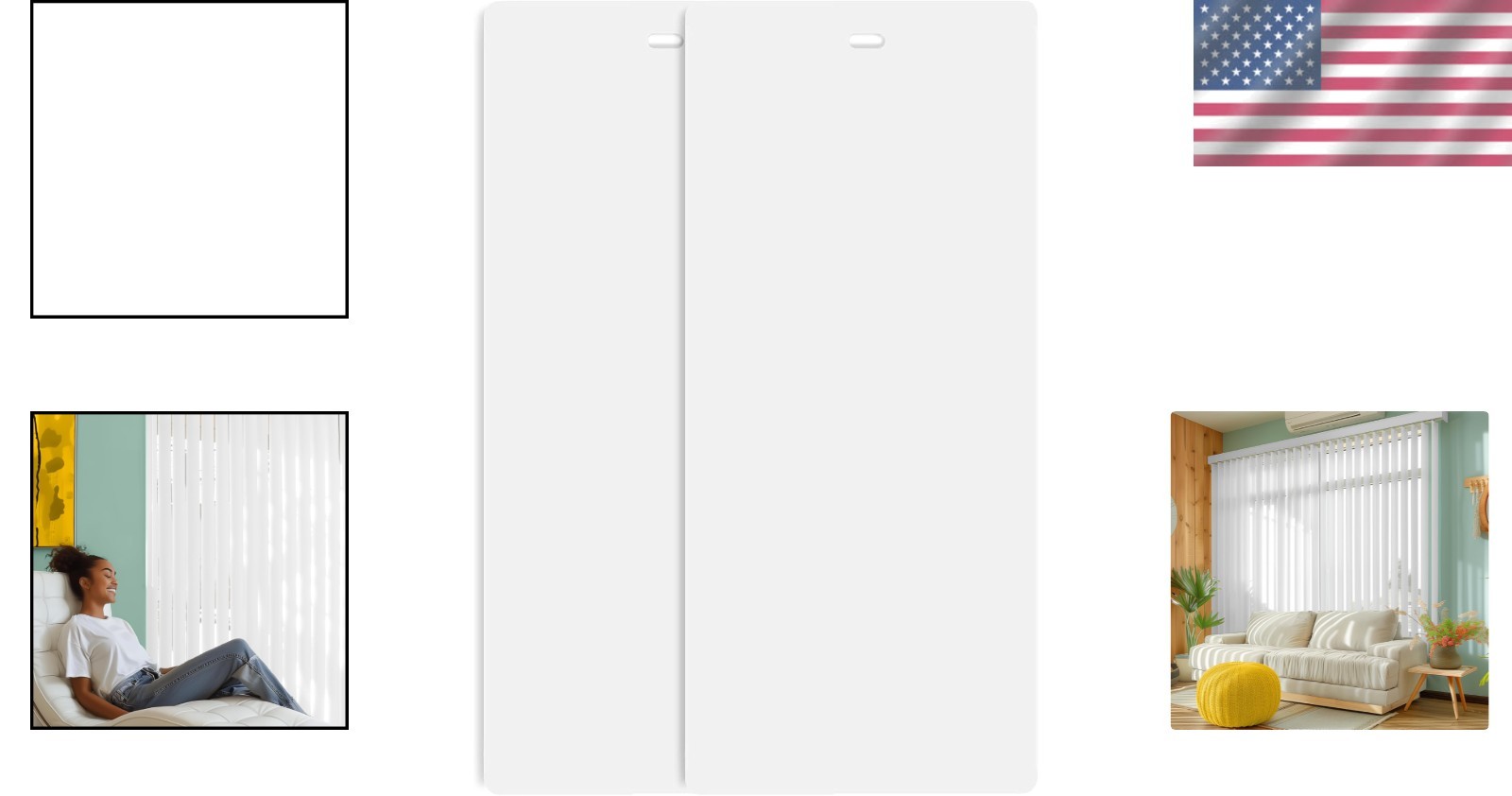 Elegant PVC Vertical Blind Replacement Slats – Curved Smooth White 2-Pack