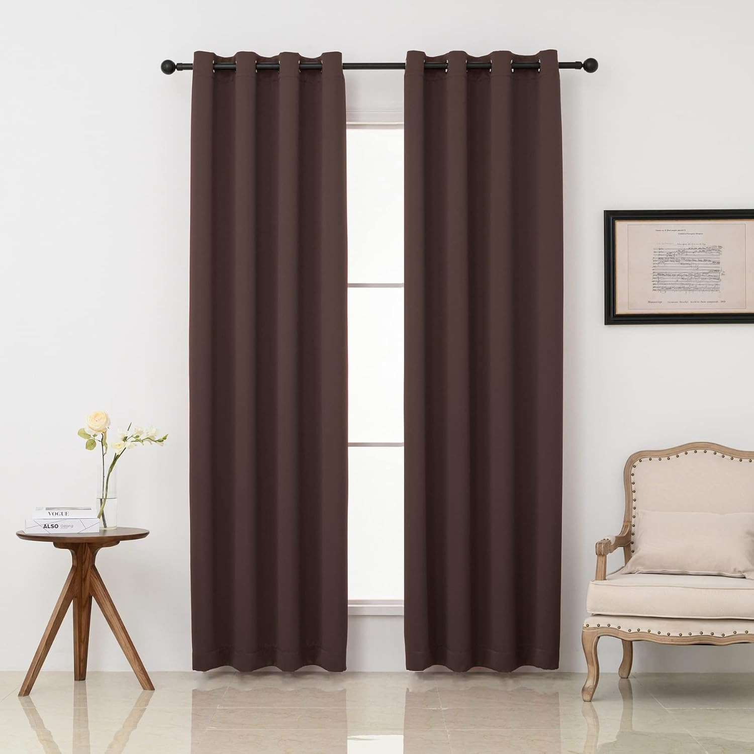 Pickluc Grommet Blackout Curtains 96 Inches Long 2 Panels, Light Blocking Window