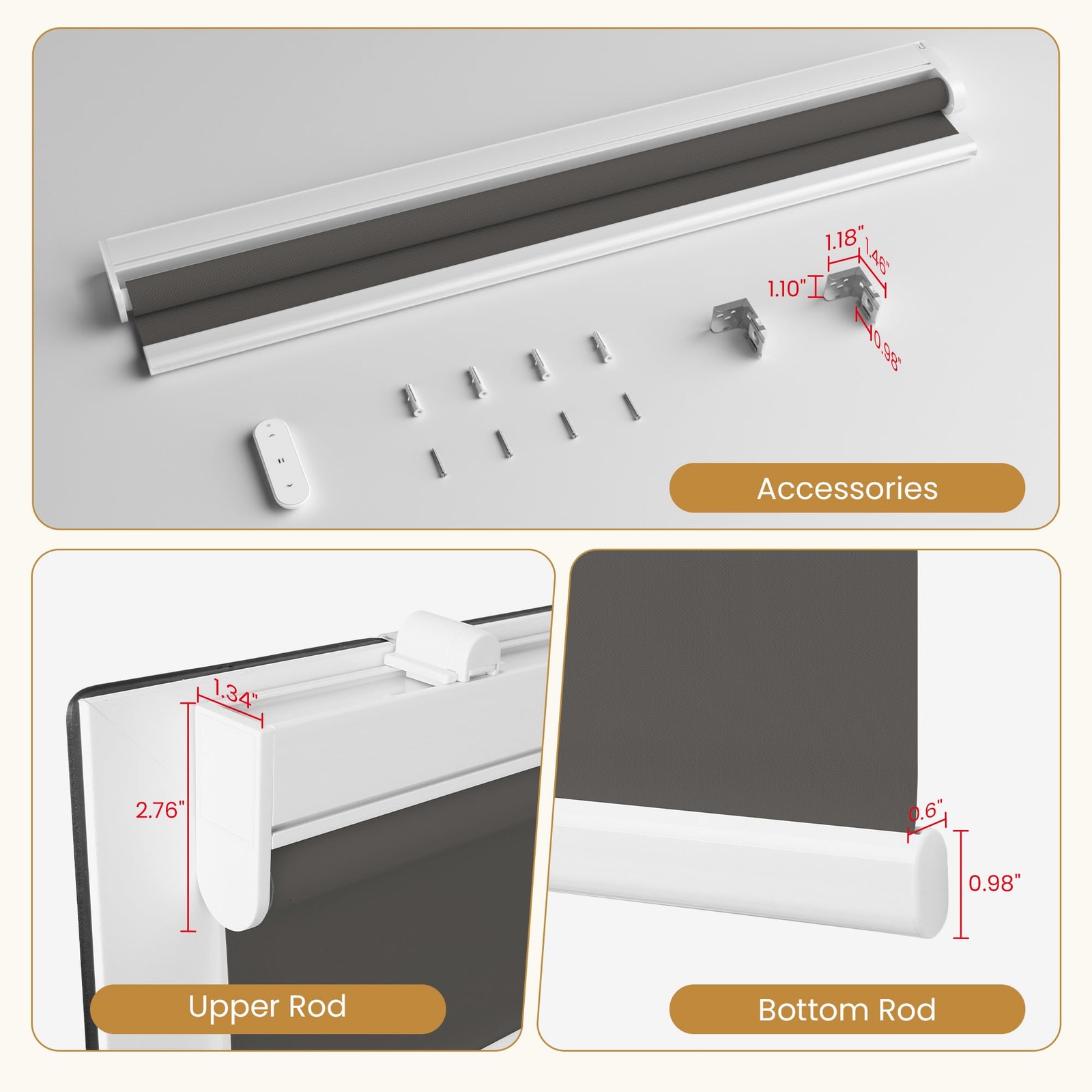 Grandekor Motorized Roller Shade Remote Controlmotorized Blinds100 Blackout