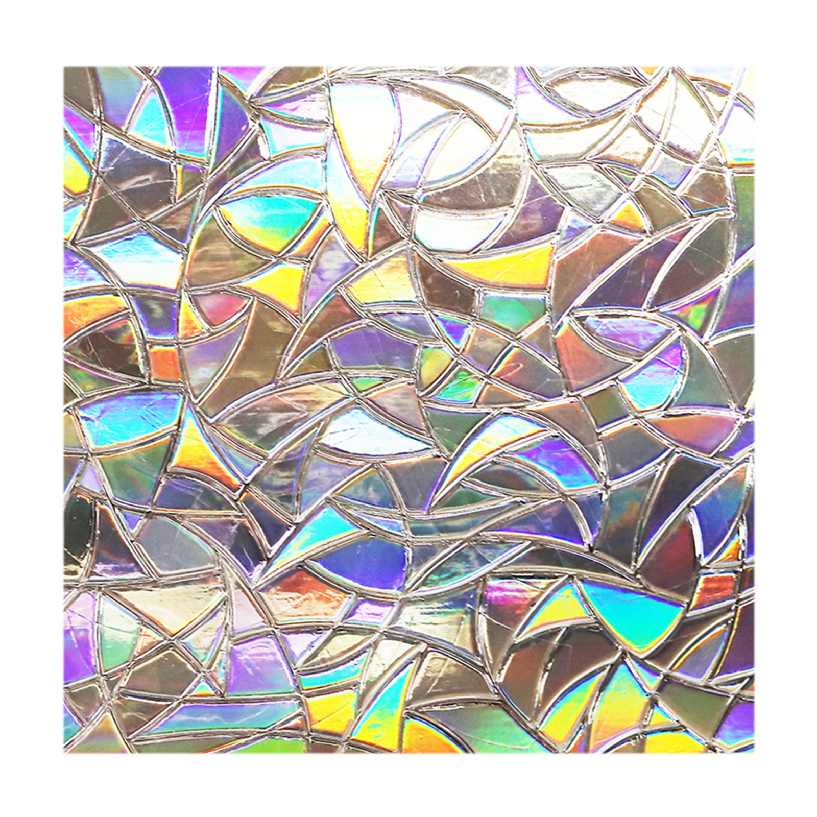 Window Privacy Film,Stained Glass 3D Decal Sun Blocking Static Cling 11.8×118.1″