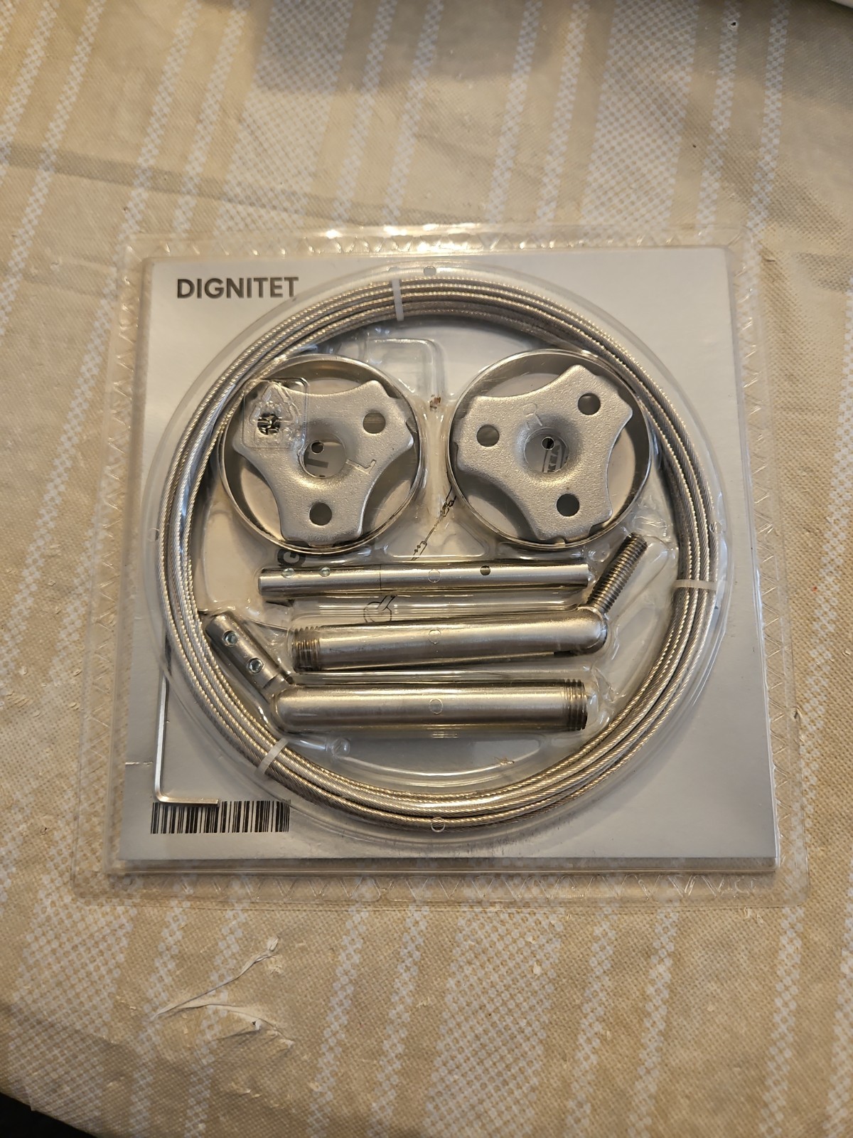 Ikea Dignitet Curtain Wire Rod Cable Hanging System Stainless Steel 5m/197″ New