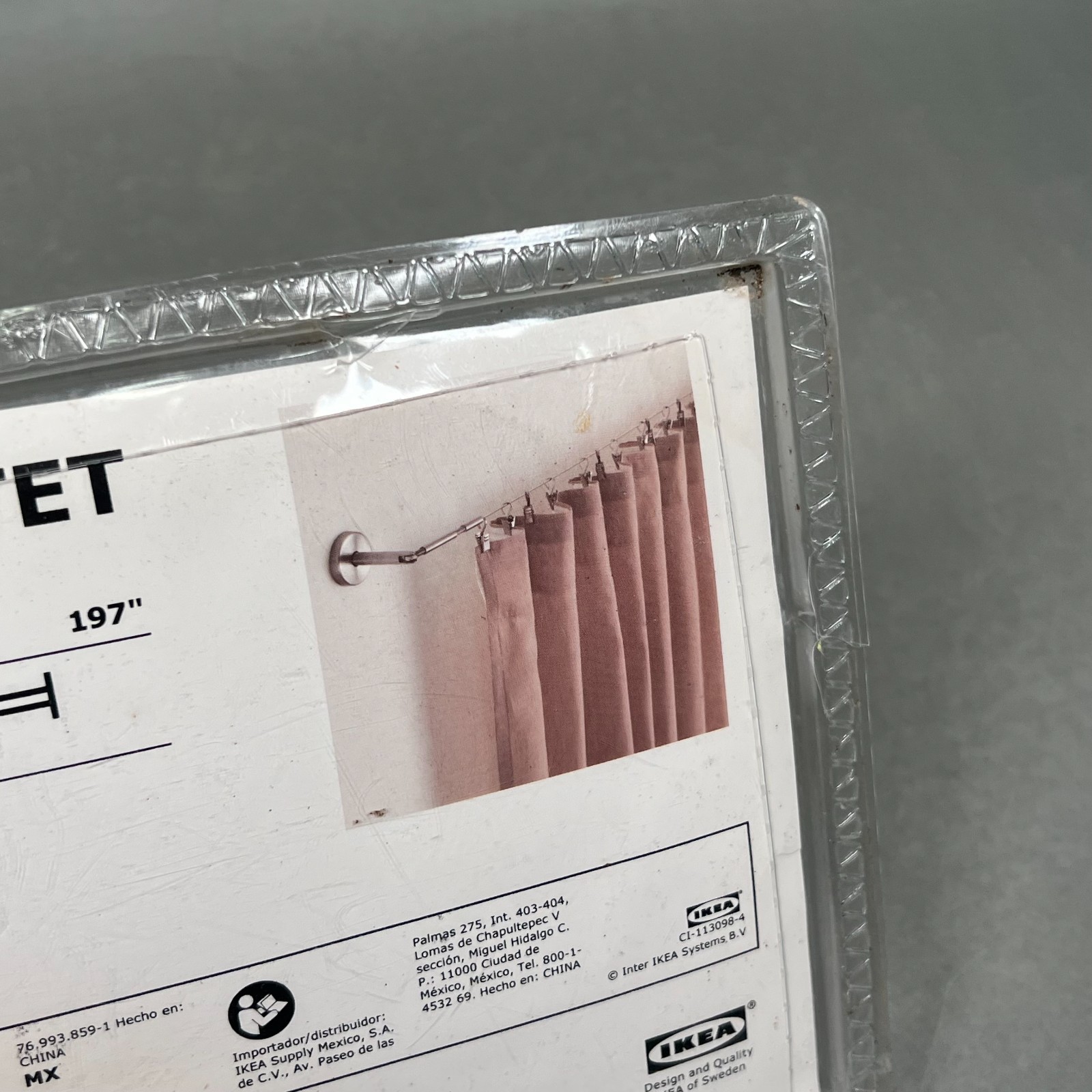 Ikea Dignitet Curtain Wire Rod Set Stainless Steel 600.752.95 Sealed 5m/197″ New