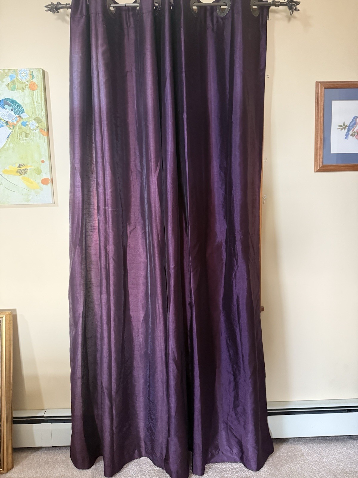 4 Better Homes & Gardens Deep Purple Fancy Grommet Panels Curtain Polyester