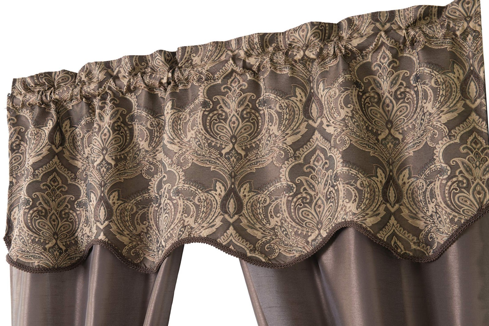 Unique 5 Piece Window Curtain Set Assorted Colors (Chocolate)