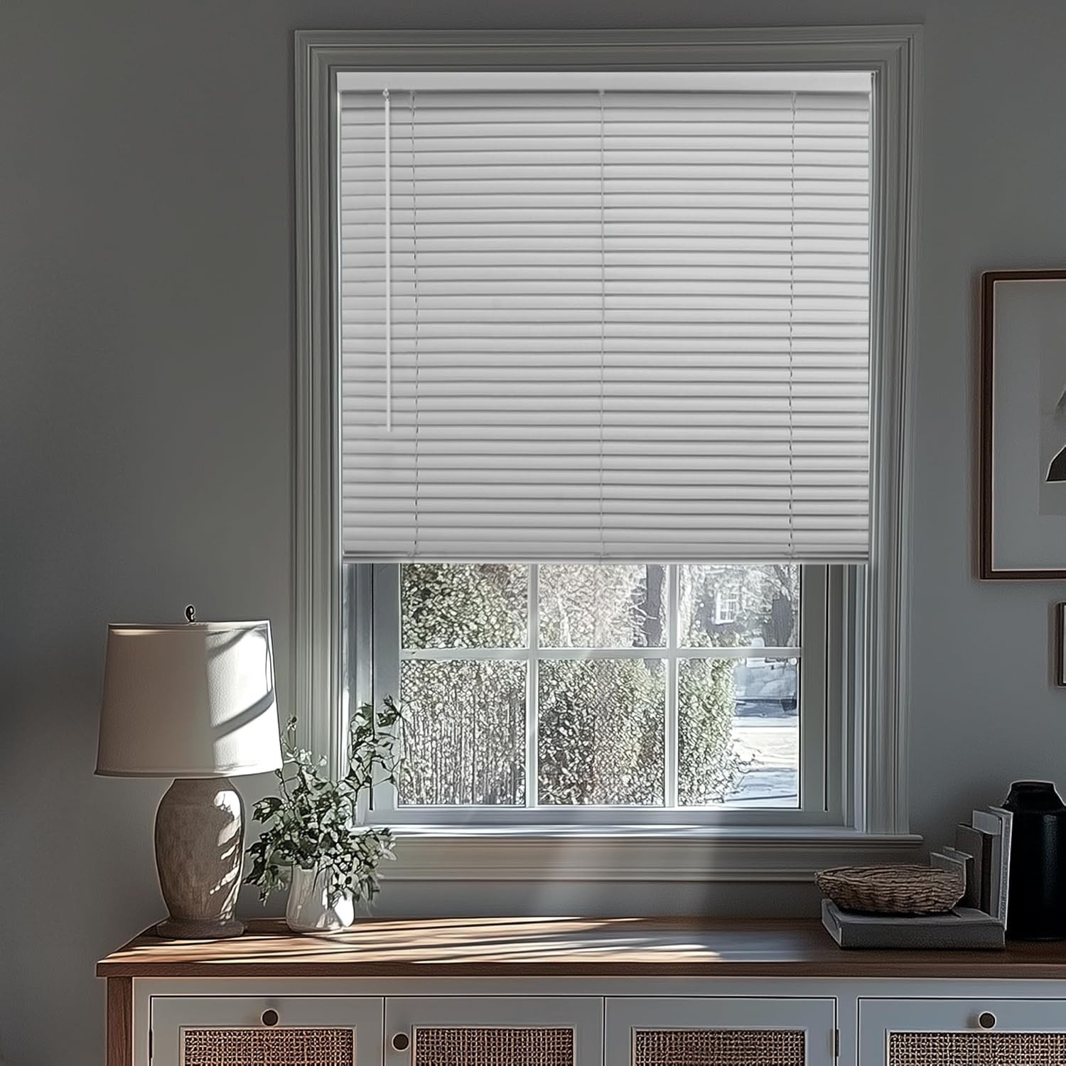 Easy Install Vinyl Window Blinds 12″ W x 36″ H – Stylish Room Darkening Solution
