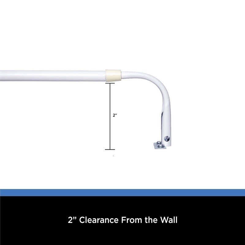 Adjustable Wrap Around Curtain Rod Set W/ Mounting Hardware Window Treatment