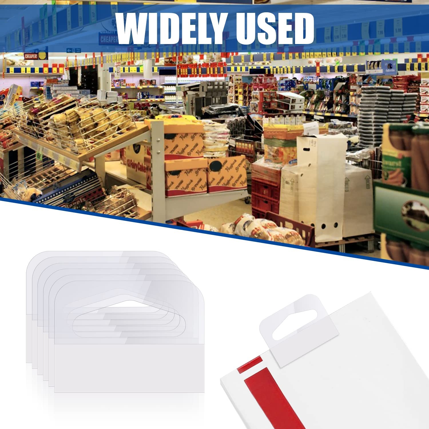 200pcs Retail Display Tags, 1.6″x1.2″ Clear Slot 1.6*1.2 inches, Transparent