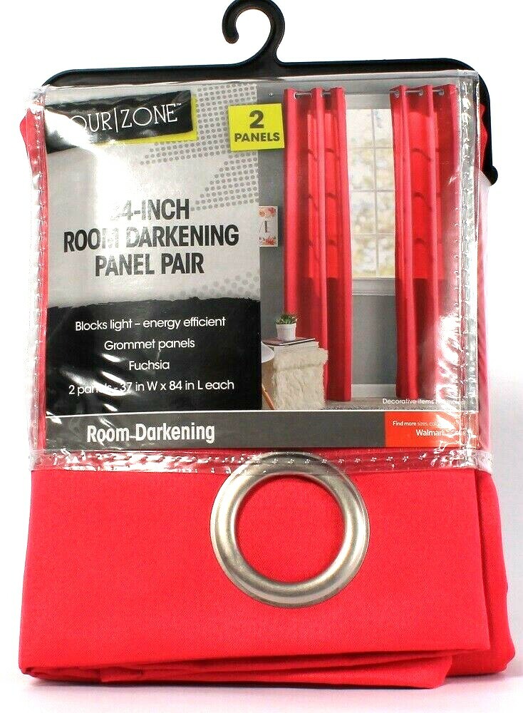 2 Count Your Zone Room Darkening Efficient 37 In X 84 In Fuchsia Grommet Panels
