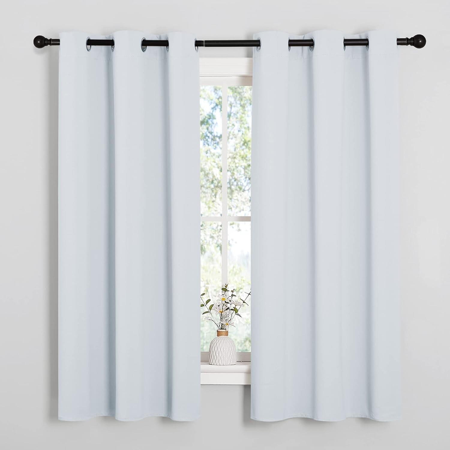 Window Treatment Thermal Insulated 42″W x 63″L (Pack of 2) Greyish White