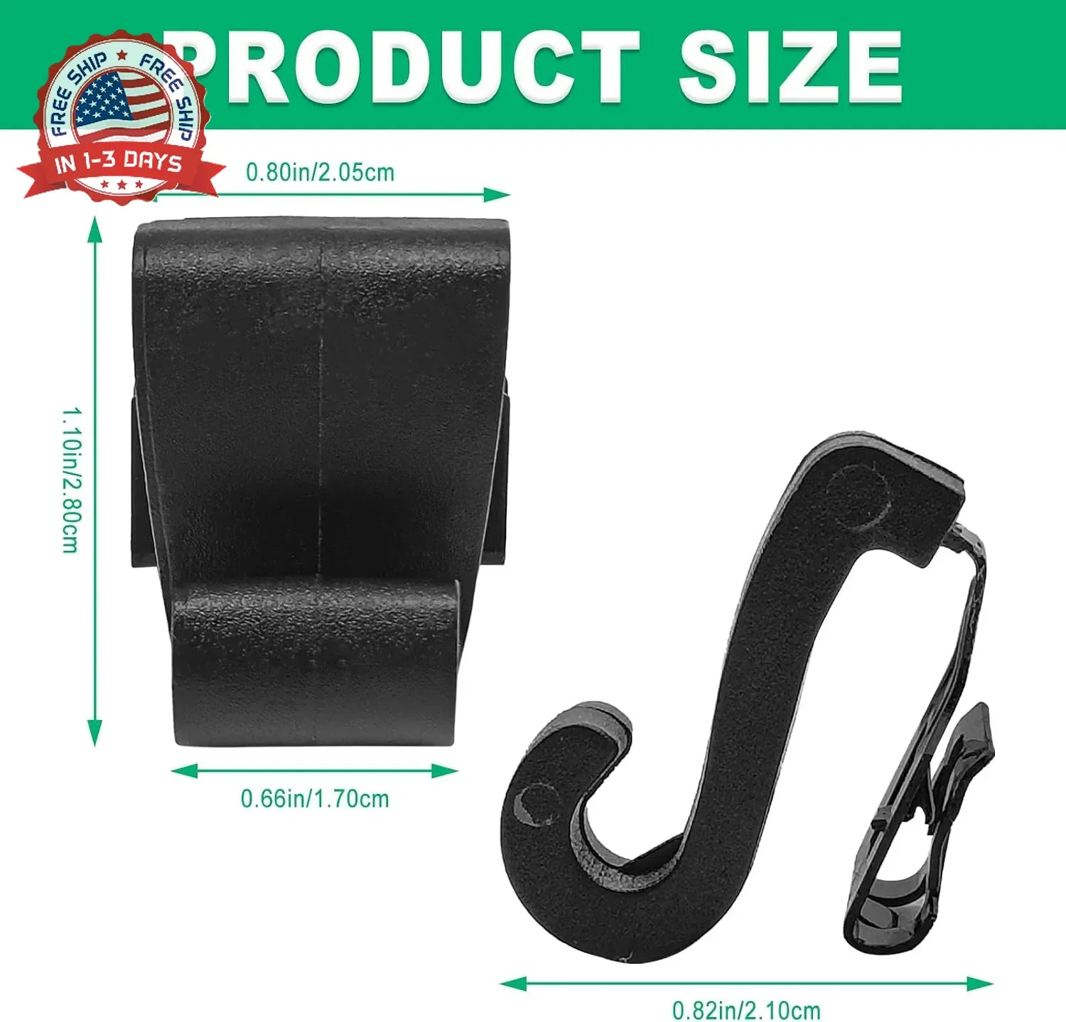 2PCS Window Shade Hook Clips Sun Shade Holder Compatible with 2017-2022 Chrysler