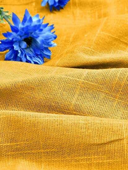 Linenweaves Cotton Linen Solid Window Curtain Set With Eyelet Rings 4.5ft x 5 ft