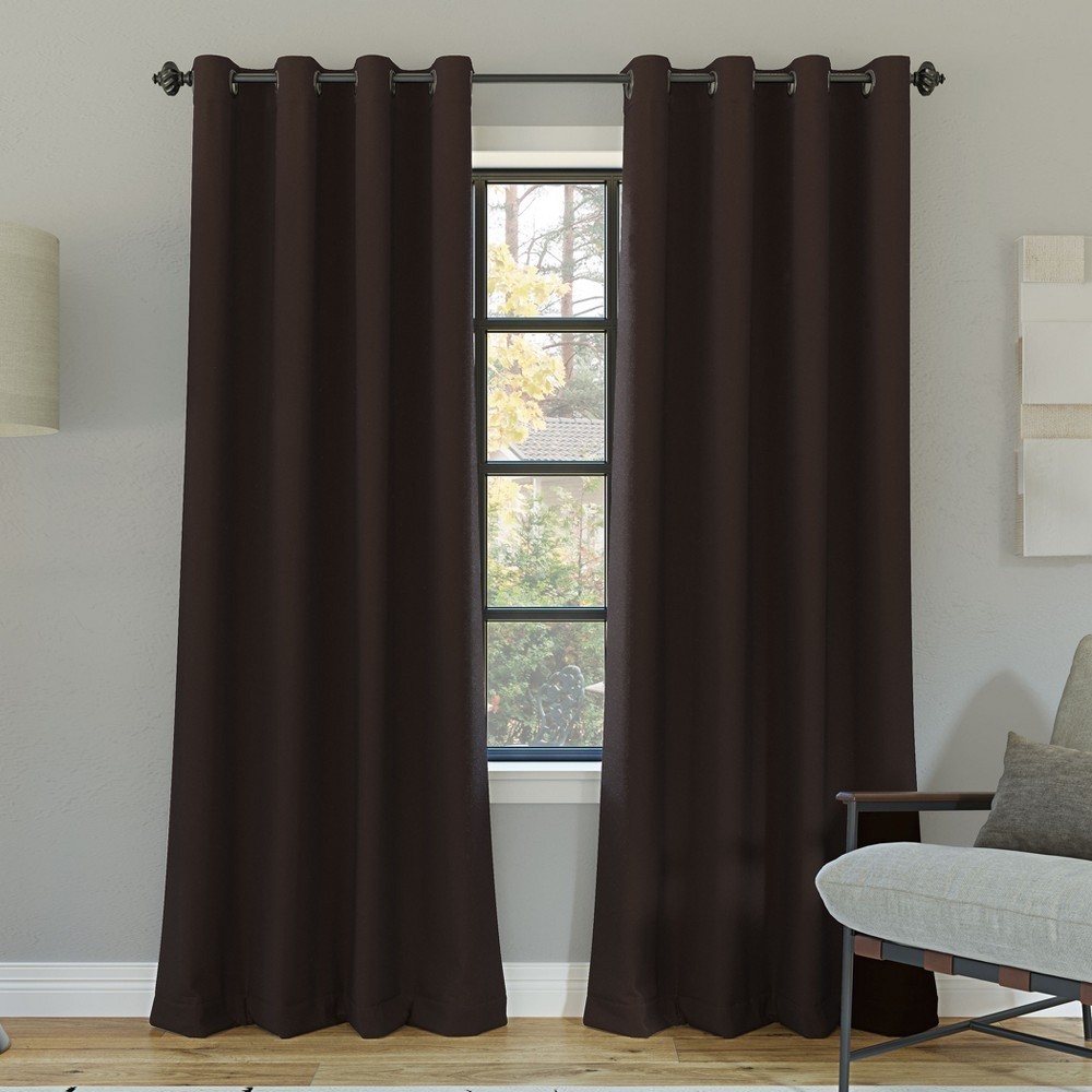 Sun Zero Oslo Blackout Grommet Curtain Panel 52×95 Chocolate