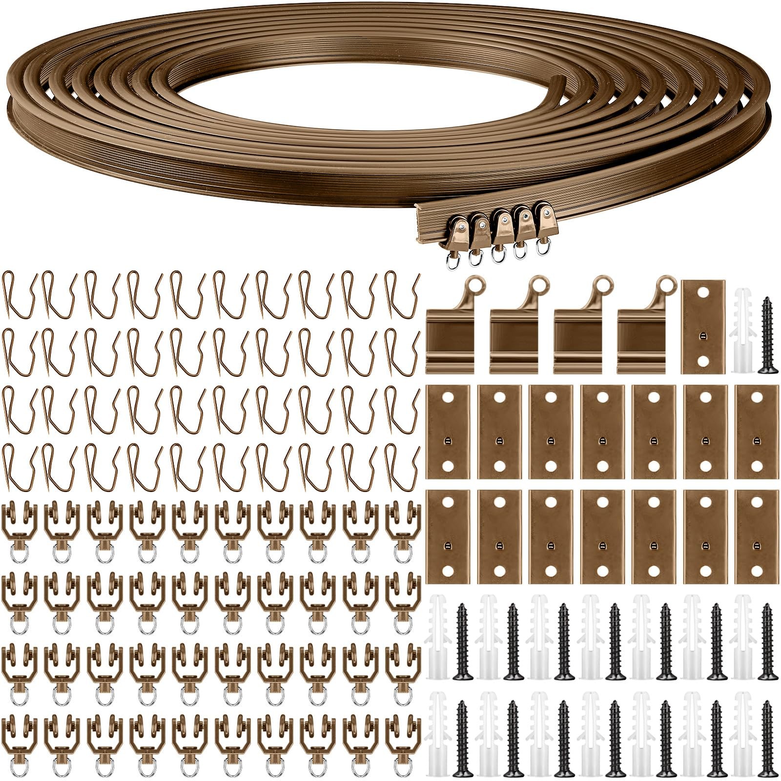 Curtain Tracks Ceiling Flexible Curtain Track Bendable Rail Curved Wall Mount…